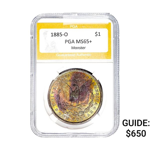 1885-O Morgan Silver Dollar PGA MS65+ Monster