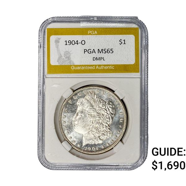 1904-O Morgan Silver Dollar PGA MS65 DMPL
