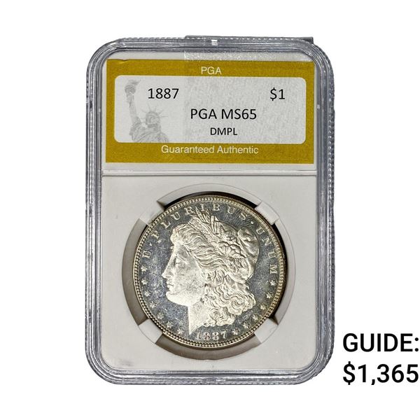 1887 Morgan Silver Dollar PGA MS65 DMPL