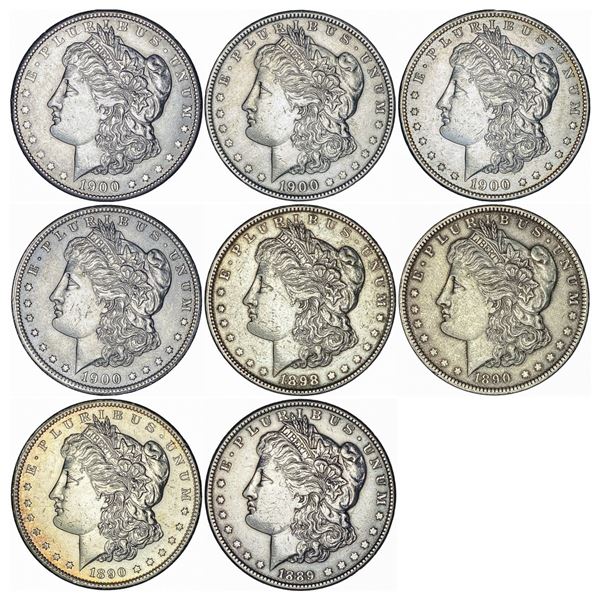 1889-1900 Varied Date Morgan Sil Dollar Lot [8 Coins] HIGH GRADE