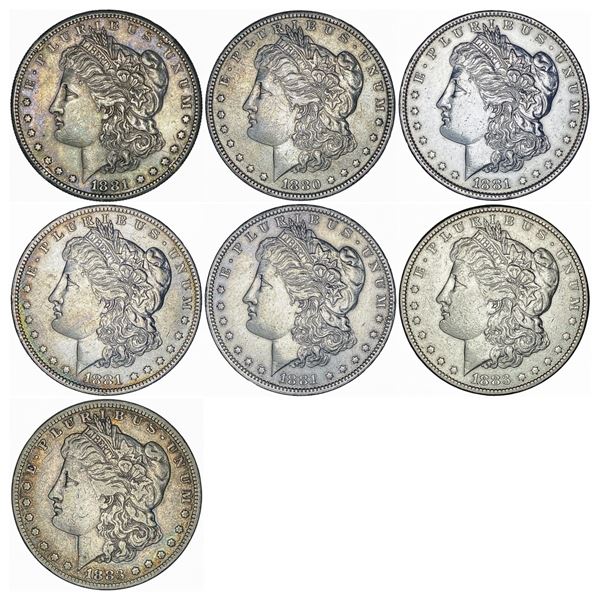 1880-1883 Varied Date Morgan Sil Dollar Lot [7 Coins] HIGH GRADE