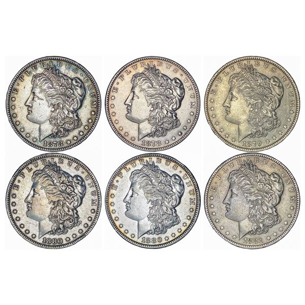 1878-1881 Varied Date Morgan Sil Dollar Lot [6 Coins] HIGH GRADE