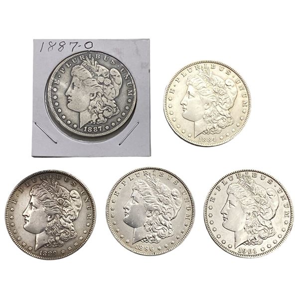 1884-1901 Morgan Silver Dollar Lot [5 Coins] HIGH GRADE