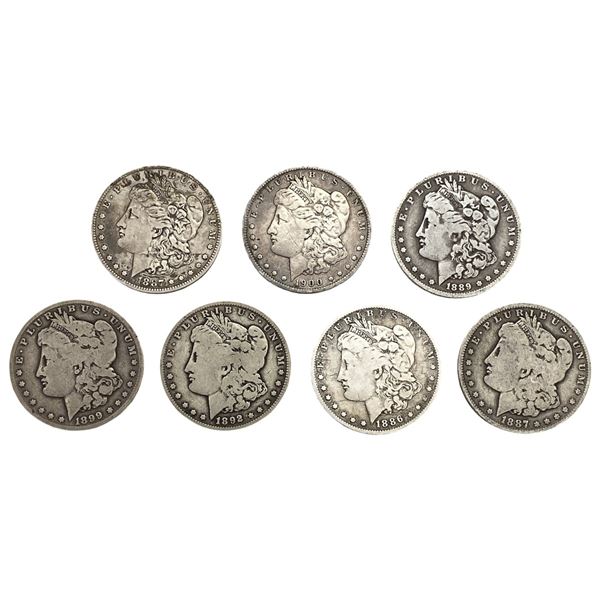 1887-1900 Morgan Silver Dollar Lot [7 Coins] HIGH GRADE