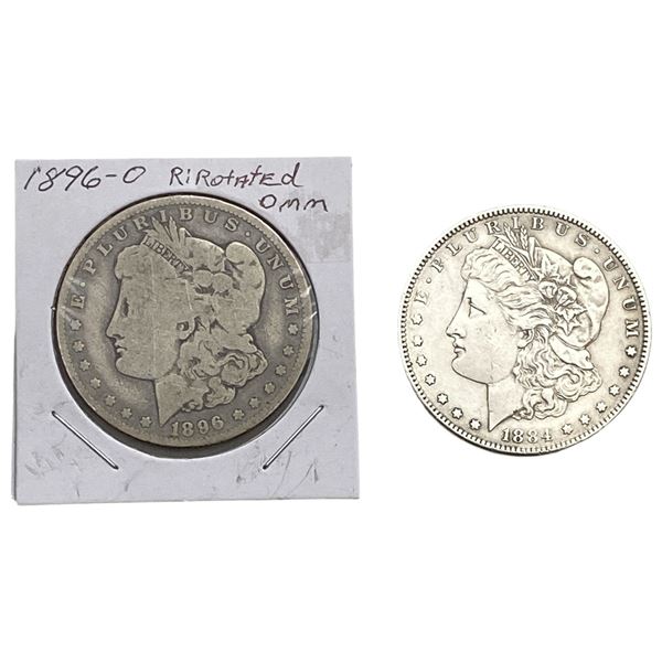 1884-S, 1896-O Better Date Morgan Silver Dollar Lot [2 Coins] HIGH GRADE