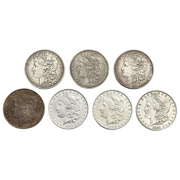 1880-1900 Morgan Silver Dollar Lot [7 Coins] HIGH GRADE