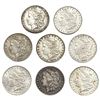 Image 1 : 1880-1901 Morgan Silver Dollar Lot [8 Coins] HIGH GRADE