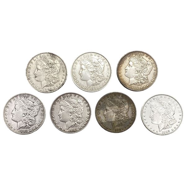1880-1900 Morgan Silver Dollar Lot [7 Coins] HIGH GRADE