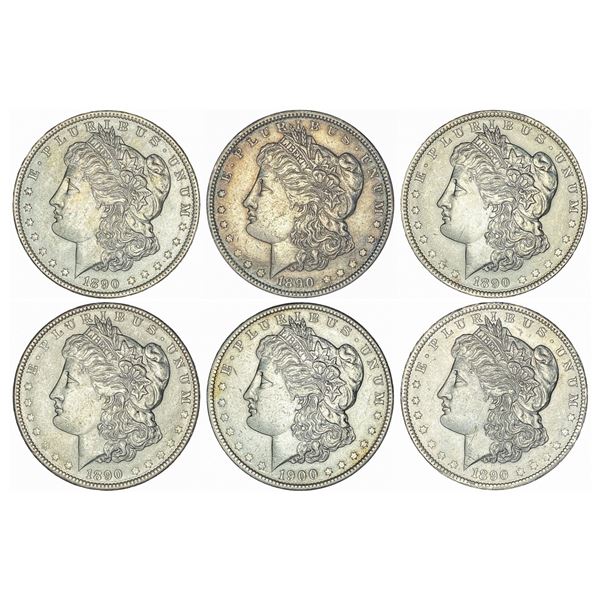 [6] 1890 Morgan Silver Dollar Lot [6 Coins] MS