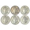 Image 1 : [6] 1890 Morgan Silver Dollar Lot [6 Coins] MS
