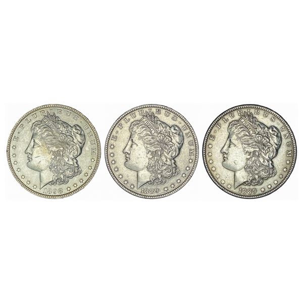 [3] 1889 Morgan Silver Dollar Lot [3 Coins] HIGH GRADE