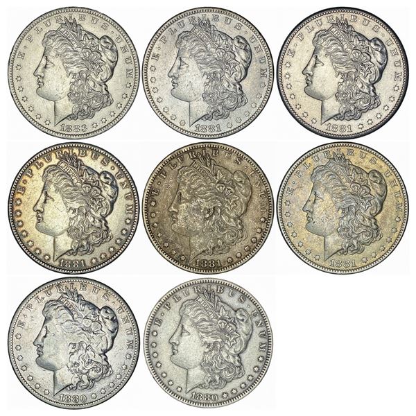 1880-1883 Varied Date Morgan Sil Dollar Lot [8 Coins] HIGH GRADE