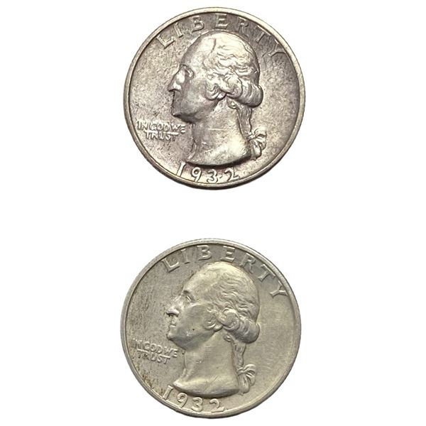 1932-D, 1932-S Key Date Silver Washington Quarters [2 Coins]