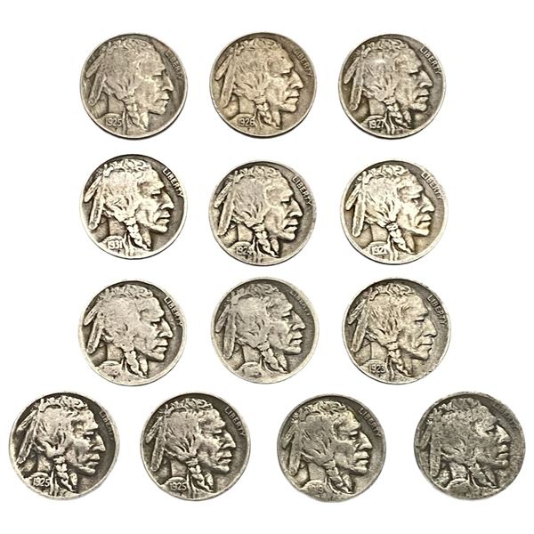 1918-1931 Better Date Buffalo Nickel Lot [13 Coins]