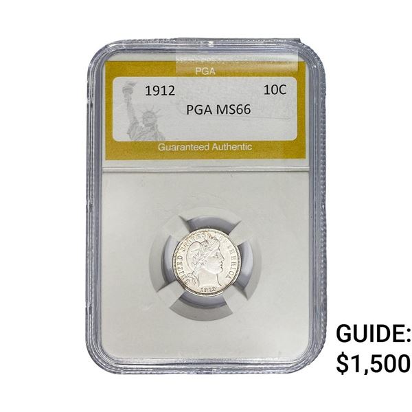 1912 Barber Dime PGA MS66