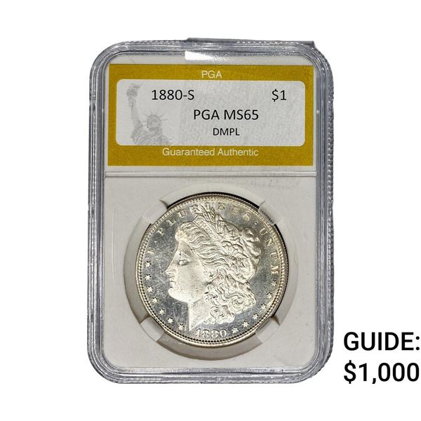 1880-S Morgan Silver Dollar PGA MS65 DMPL