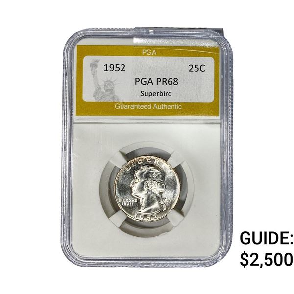 1952 Washington Silver Quarter PGA PR68 Superbird
