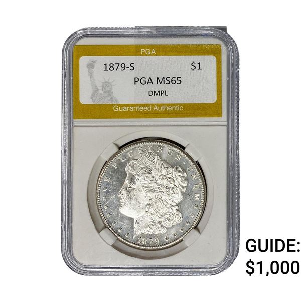 1879-S Morgan Silver Dollar PGA MS65 DMPL