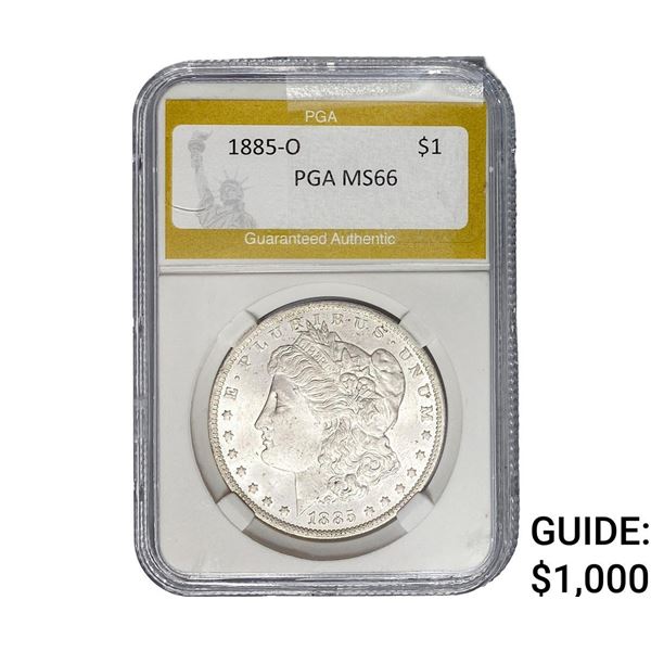 1885-O Morgan Silver Dollar PGA MS66