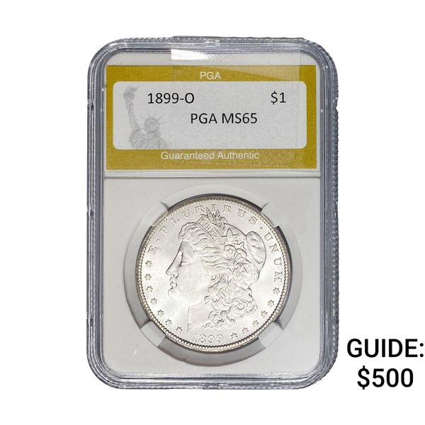 1899-O Morgan Silver Dollar PGA MS65