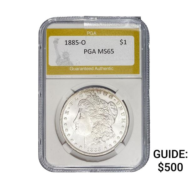 1885-O Morgan Silver Dollar PGA MS65