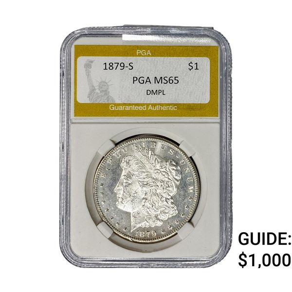 1879-S Morgan Silver Dollar PGA MS65 DMPL