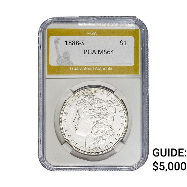 1888-S Morgan Silver Dollar PGA MS64
