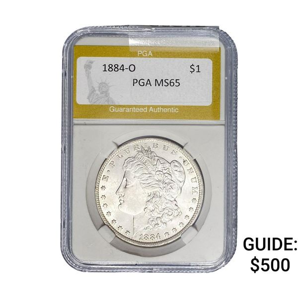 1884-O Morgan Silver Dollar PGA MS65