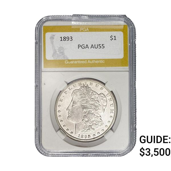 1893 Morgan Silver Dollar PGA AU55