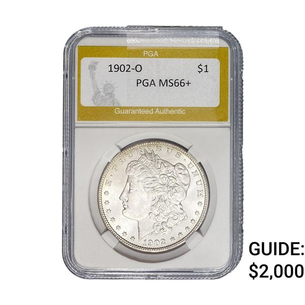 1902-O Morgan Silver Dollar PGA MS66+