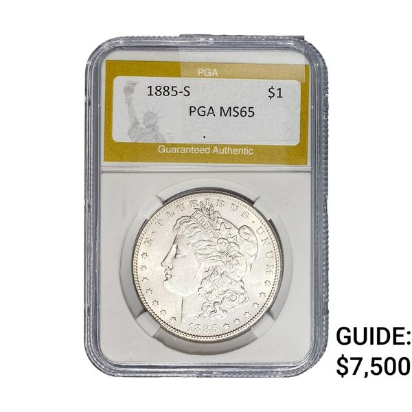1885-S Morgan Silver Dollar PGA MS65