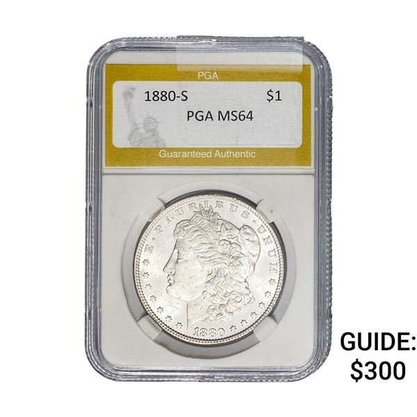 1880-S Morgan Silver Dollar PGA MS64