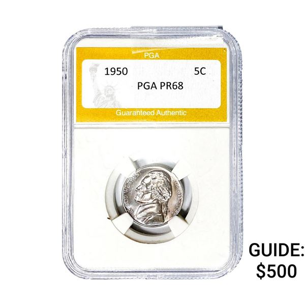 1950 Jefferson Nickel PGA PR68