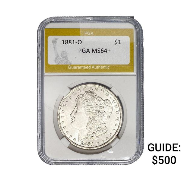 1881-O Morgan Silver Dollar PGA MS64+