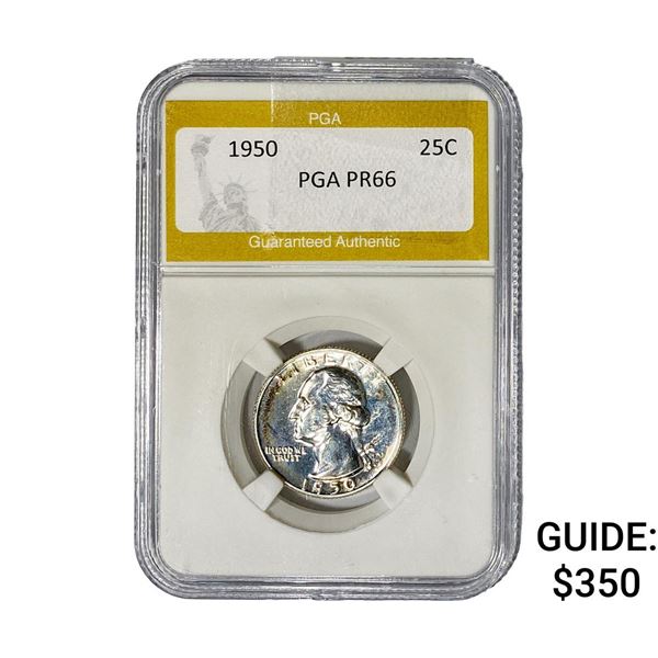 1950 Washington Silver Quarter PGA PR66