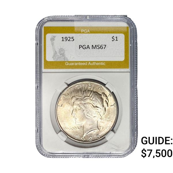 1925 Silver Peace Dollar PGA MS67