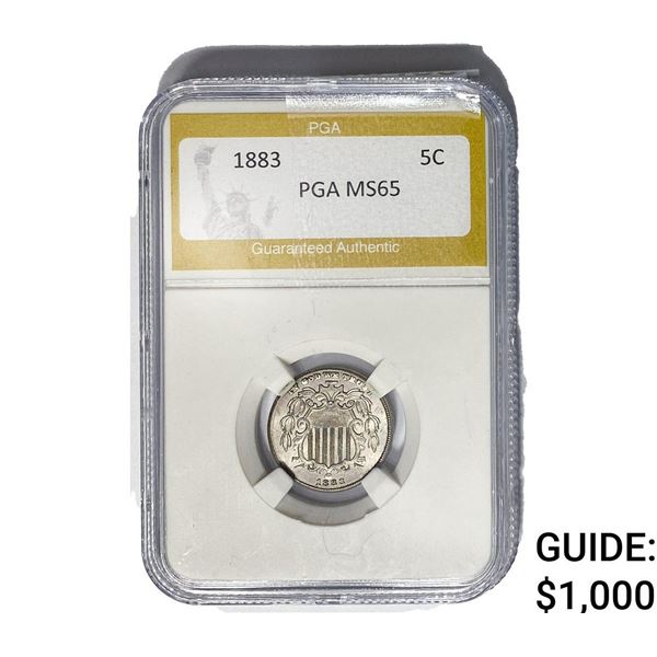 1883 Shield Nickel PGA MS65