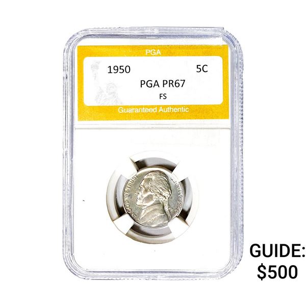 1950 Jefferson Nickel PGA PR67 FS