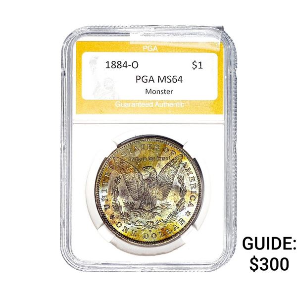 1884-O Morgan Silver Dollar PGA MS64 Monster