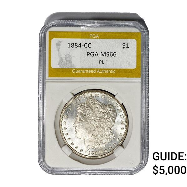 1884-CC Morgan Silver Dollar PGA MS66 PL