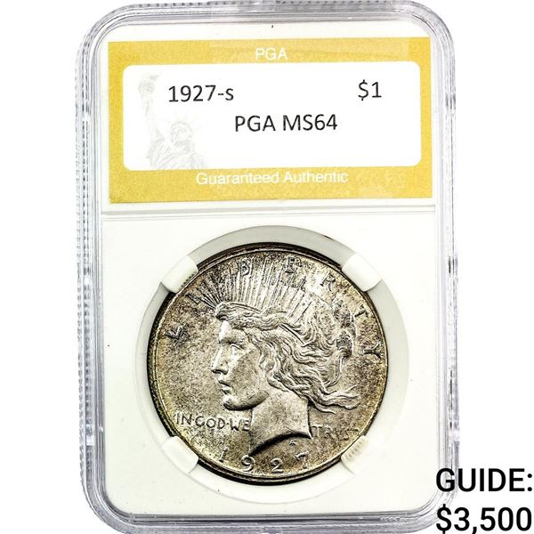1927-S Silver Peace Dollar PGA MS64