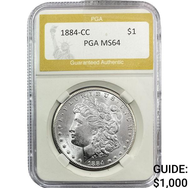 1884-CC Morgan Silver Dollar PGA MS64