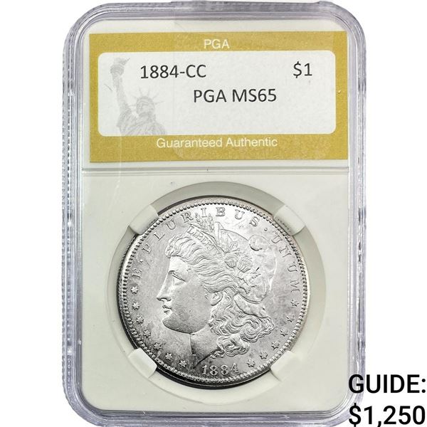 1884-CC Morgan Silver Dollar PGA MS65
