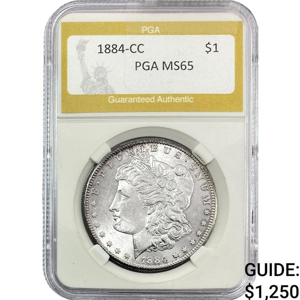 1884-CC Morgan Silver Dollar PGA MS65