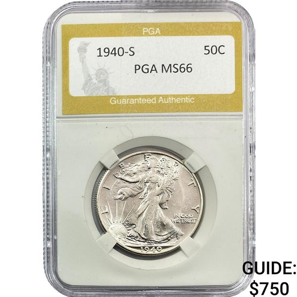 1940-S Walking Liberty Half Dollar PGA MS66