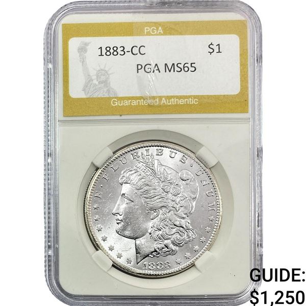 1883-CC Morgan Silver Dollar PGA MS65