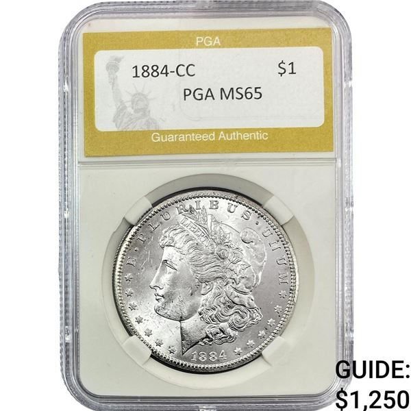 1884-CC Morgan Silver Dollar PGA MS65