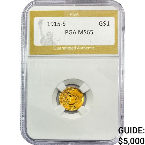 1915-S Pan-Pac Rare Gold Dollar PGA MS65