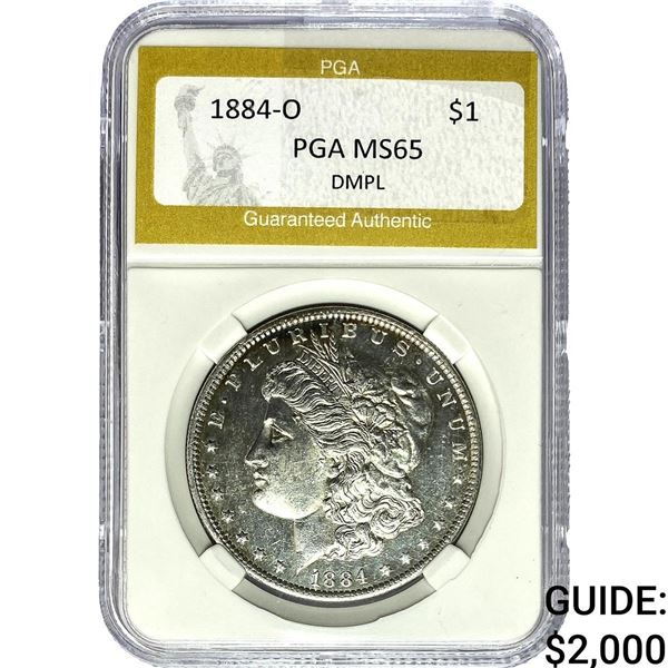 1884-O Morgan Silver Dollar PGA MS65 DMPL
