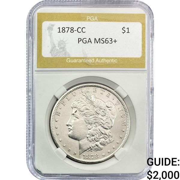 1878-CC Morgan Silver Dollar PGA MS63+